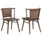 Tallis Woven Leatherette Back Dining Side Chair Brown (Set of 2)