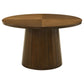 Galindo 5-piece 52-inch Round Dining Set Light Grey and Walnut