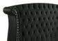 Barzini Upholstered Eastern King Wingback Bed Black