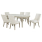 Lucaire 7-piece 84-inch Dining Set with Arched Chairs Honed Cream