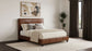 Farrell Queen Leatherette Upholstered Panel Bed Brown