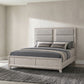 Farre Eastern King Upholstered Platform Panel Bed Washed Grey