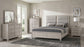 Farre Eastern King Upholstered Platform Panel Bed Washed Grey