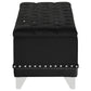 Barzini Velvet Upholstered Tufted Storage Bench Black