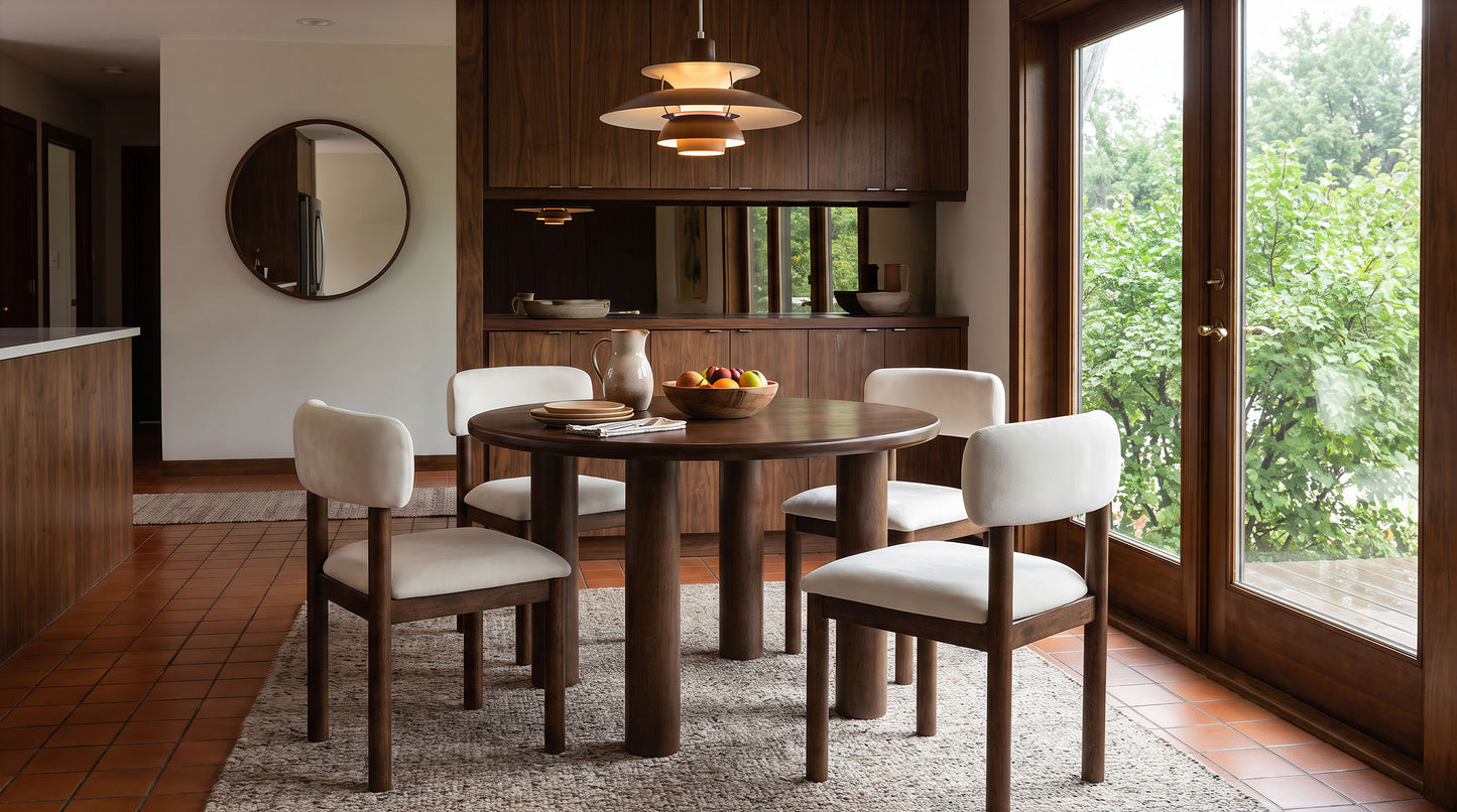 Faulkner 5-piece 48-inch Round Dining Set Cream