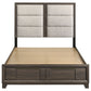 Farre Queen Upholstered Storage Platform Bed Dark Brown