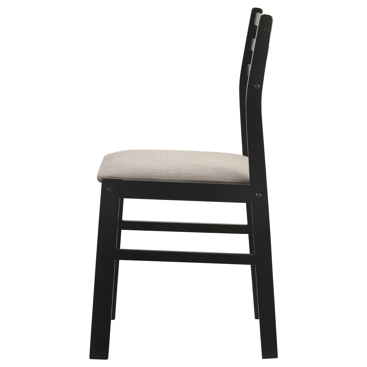 Sykes Fabric Upholstered Ladder Back Side Chair Black and Beige (Set of 2)
