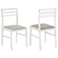 Sykes Fabric Upholstered Ladder Back Side Chair White and Beige (Set of 2)