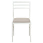 Sykes Fabric Upholstered Ladder Back Side Chair White and Beige (Set of 2)
