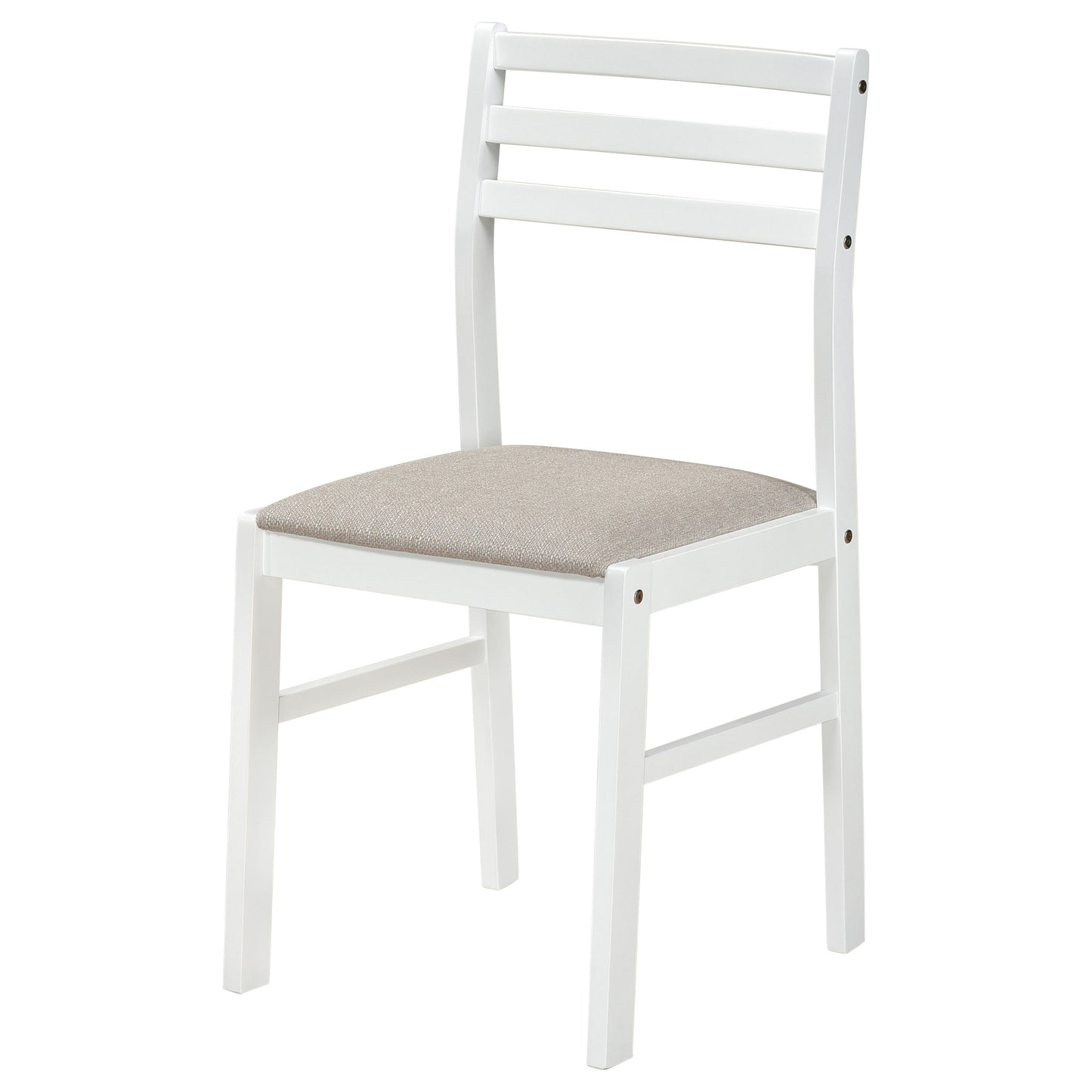 Sykes Fabric Upholstered Ladder Back Side Chair White and Beige (Set of 2)
