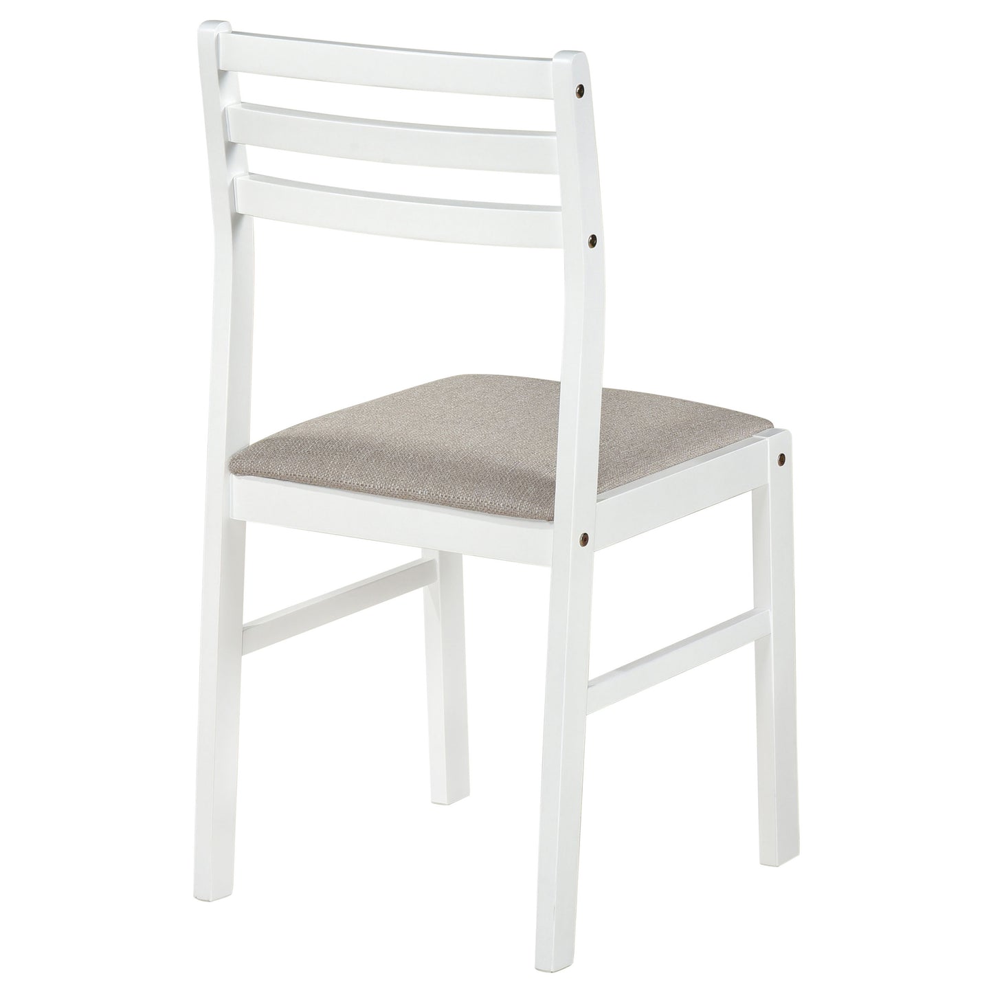 Sykes Fabric Upholstered Ladder Back Side Chair White and Beige (Set of 2)