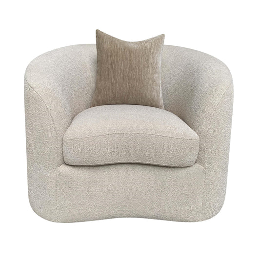 Rainn Transitional Boucle Wraparound Accent Chair Camel