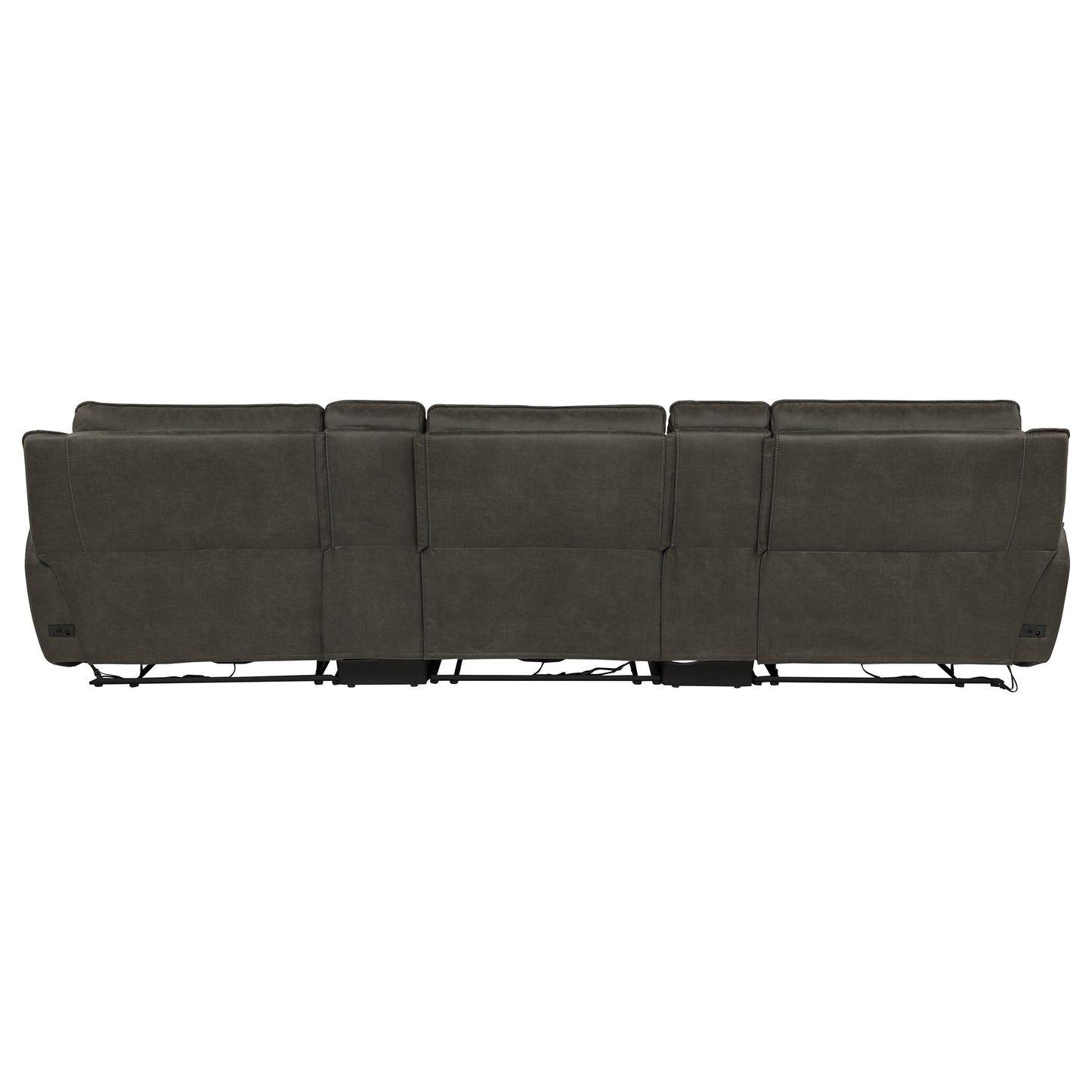 Marcell 5-Piece 3-Seat Power Home Theater Seating with Dual Consoles Grey