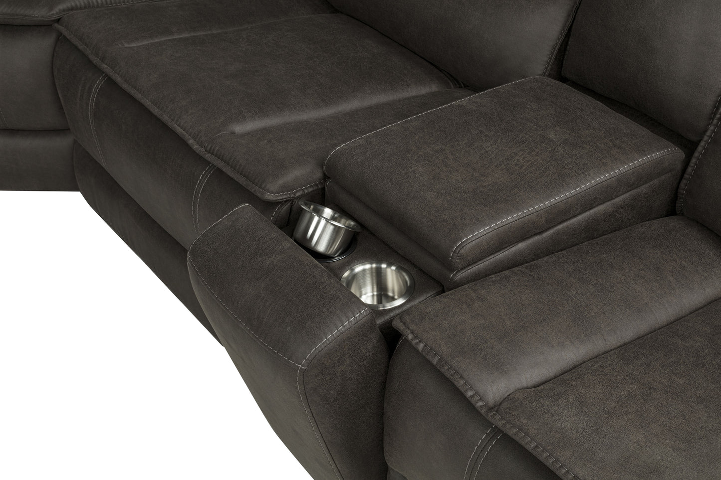 Marcell 5-Piece 3-Seat Power Home Theater Seating with Dual Consoles Grey