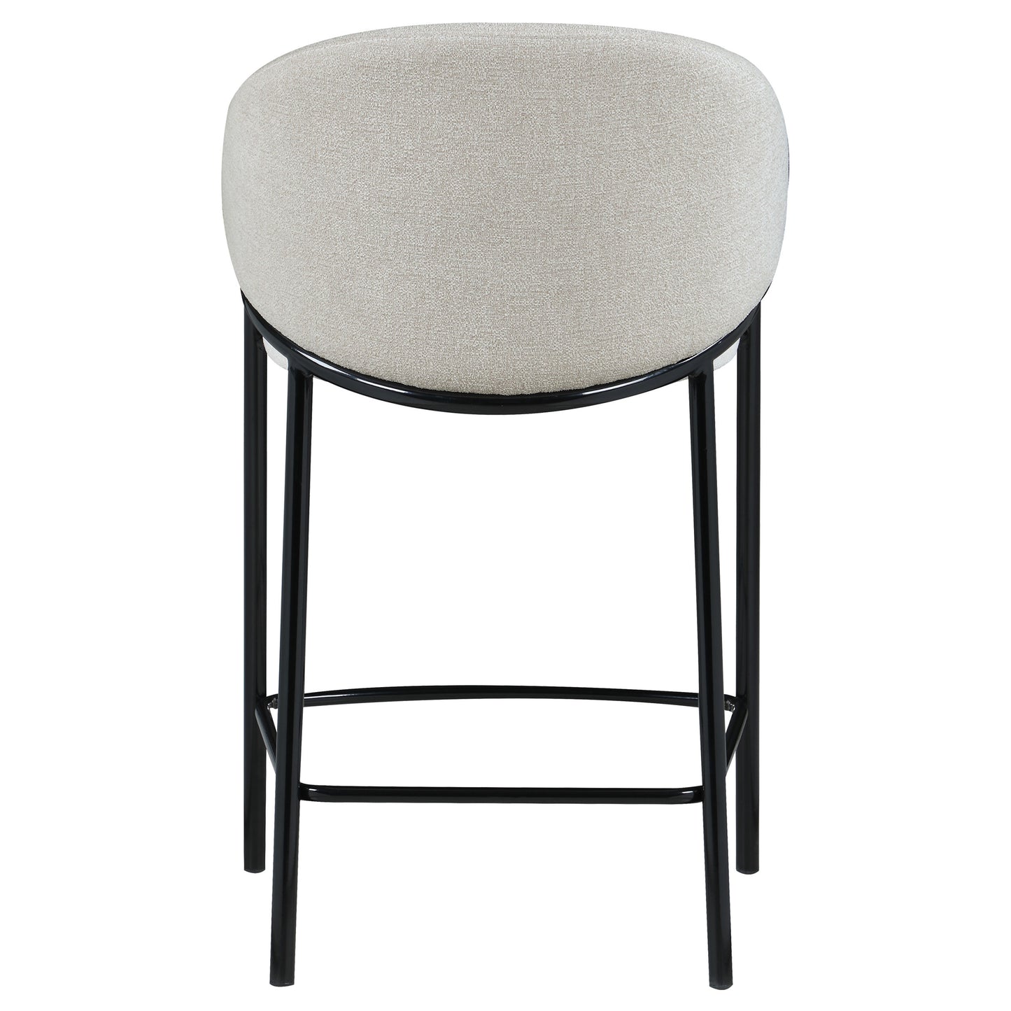 Chadwick Sloped Arm Counter Height Stools Beige and Glossy Black (Set of 2)