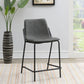 Earnest Solid Back Upholstered Counter Height Stools Grey and Black (Set of 2)