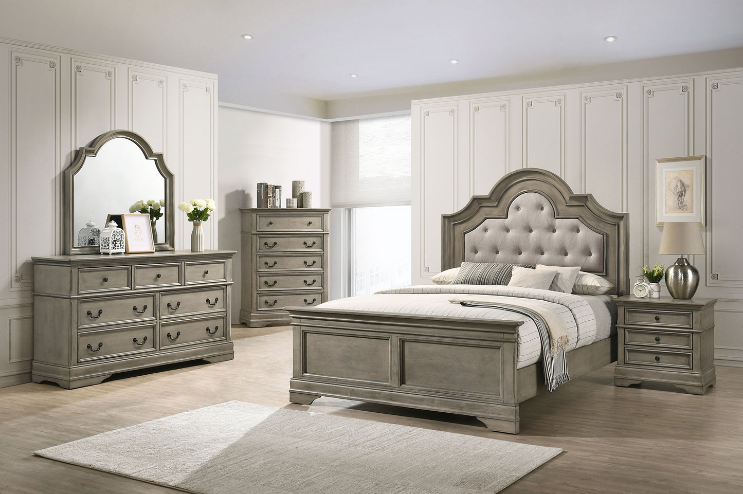 Manchester Wood Eastern King Panel Bed Wheat Brown