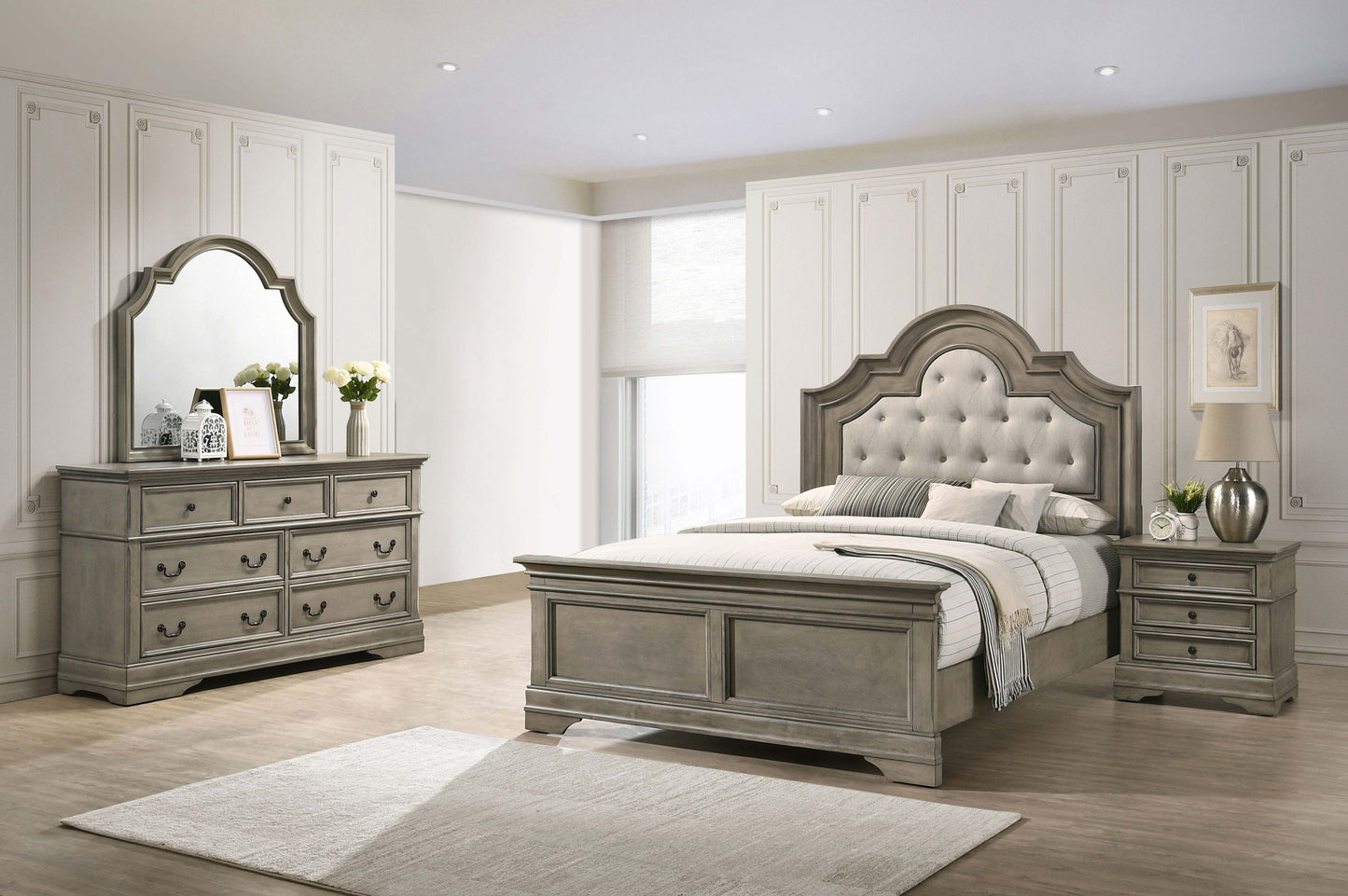 Manchester 4-piece Eastern King Bedroom Set Wheat Brown