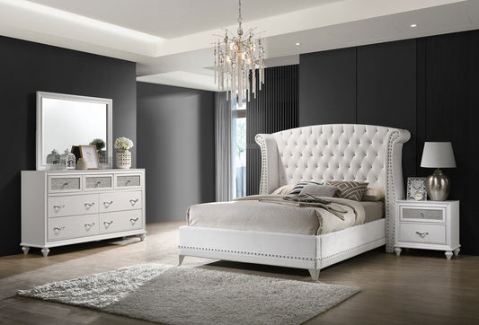 Barzini 4-piece Eastern King Bedroom Set White