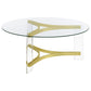 Janessa Round Glass Top Coffee Table With Acrylic Legs Clear and Matte Brass